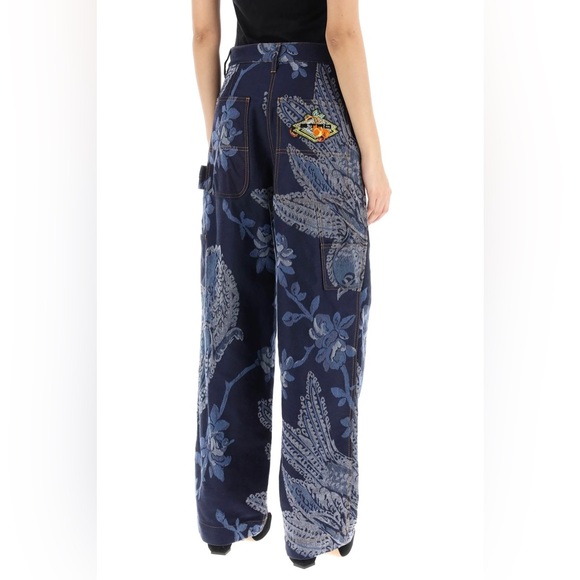 NWT Etro Paisley Jacquard Wide Leg Jeans - Picture 3 of 3
